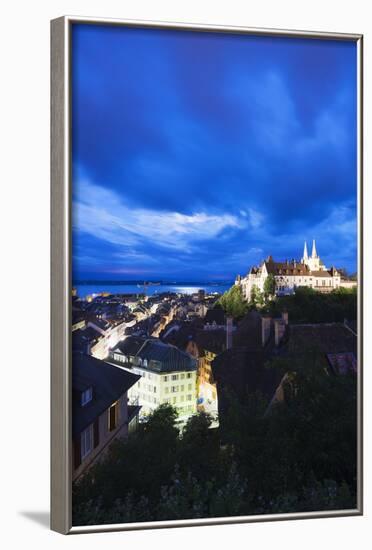 The 15th Century Chateau and Cathedral, Neuchatel, Switzerland, Europe-Christian Kober-Framed Photographic Print