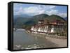 The 17th Century Punakha Dzong (The Palace of Great Happiness), Second Oldest and Second Largest Dz-Nigel Pavitt-Framed Stretched Canvas