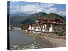 The 17th Century Punakha Dzong (The Palace of Great Happiness), Second Oldest and Second Largest Dz-Nigel Pavitt-Stretched Canvas