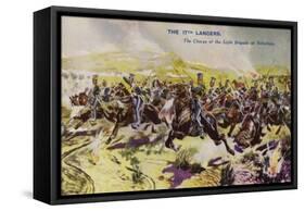 The 17th Lancers at the Charge of the Light Brigade, Battle of Balaclava, Crimean War, 1854-null-Framed Stretched Canvas