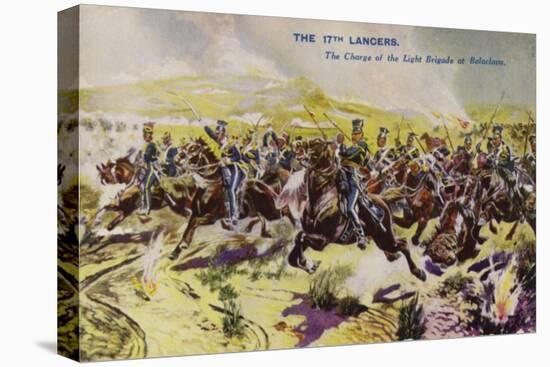 The 17th Lancers at the Charge of the Light Brigade, Battle of Balaclava, Crimean War, 1854-null-Stretched Canvas