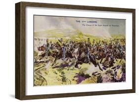 The 17th Lancers at the Charge of the Light Brigade, Battle of Balaclava, Crimean War, 1854-null-Framed Giclee Print