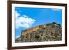 The 18th century Palamidi Fortress citadel with a bastion on the hill, Nafplion, Peloponnese-bestravelvideo-Framed Photographic Print