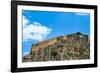 The 18th century Palamidi Fortress citadel with a bastion on the hill, Nafplion, Peloponnese-bestravelvideo-Framed Photographic Print