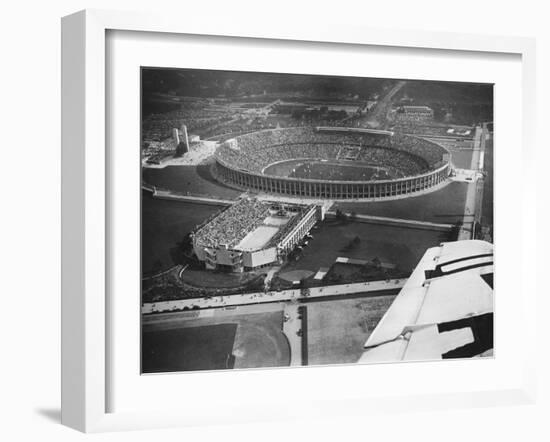 The 1936 Berlin Olympic Stadium, Aerial View, in Berlin, Germany in 1936-Robert Hunt-Framed Photographic Print