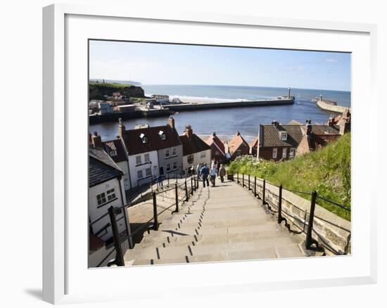 The 199 Steps in Whitby, North Yorkshire, England, United Kingdom, Europe-Mark Sunderland-Framed Photographic Print