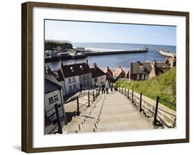 The 199 Steps in Whitby, North Yorkshire, England, United Kingdom, Europe-Mark Sunderland-Framed Photographic Print