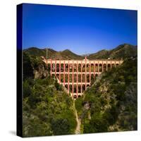 The 19th Century "Puente del Aguila" (Bridge of the Eagle) Aqueduct decorated with a gallery of...-Panoramic Images-Stretched Canvas