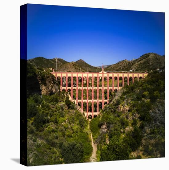 The 19th Century "Puente del Aguila" (Bridge of the Eagle) Aqueduct decorated with a gallery of...-Panoramic Images-Stretched Canvas