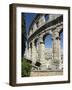 The 1st Century Roman Amphitheatre, Columns and Arched Walls, Pula, Istria, Croatia, Europe-Christian Kober-Framed Photographic Print