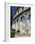 The 1st Century Roman Amphitheatre, Columns and Arched Walls, Pula, Istria, Croatia, Europe-Christian Kober-Framed Photographic Print