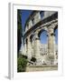 The 1st Century Roman Amphitheatre, Columns and Arched Walls, Pula, Istria, Croatia, Europe-Christian Kober-Framed Photographic Print