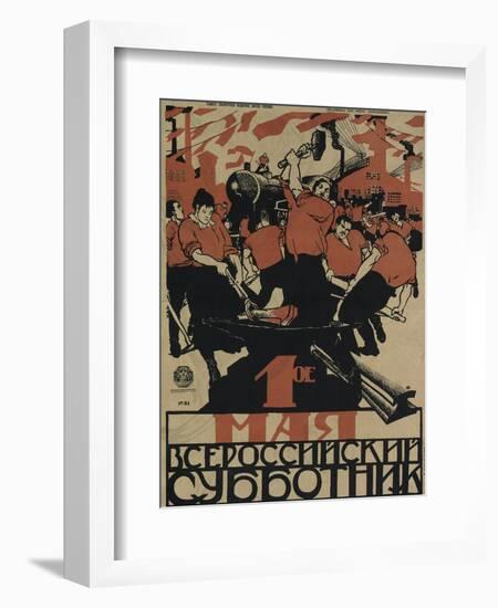 The 1st of May Is the All-Russian Subbotnik, 1920-Dmitri Stachievich Moor-Framed Giclee Print