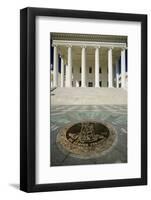 The 2007 restored Virginia State Capitol and the State Seal of Virginia, designed by Thomas Jeff...-null-Framed Photographic Print