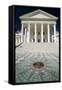 The 2007 restored Virginia State Capitol and the State Seal of Virginia, designed by Thomas Jeff...-null-Framed Stretched Canvas