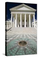 The 2007 restored Virginia State Capitol and the State Seal of Virginia, designed by Thomas Jeff...-null-Stretched Canvas