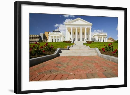 The 2007 restored Virginia State Capitol, designed by Thomas Jefferson who was inspired by Greek...-null-Framed Photographic Print