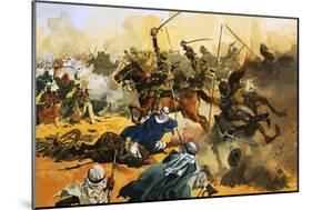 The 21st Lancers Lead the Battle Against the Arab Stronghold at Omdurman in 1897-Ferdinando Tacconi-Mounted Giclee Print