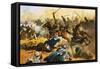 The 21st Lancers Lead the Battle Against the Arab Stronghold at Omdurman in 1897-Ferdinando Tacconi-Framed Stretched Canvas