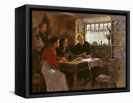 The 22nd January 1901 (Reading the News of the Queen's Death in a Cornish Cottage)-Stanhope Alexander Forbes-Framed Stretched Canvas