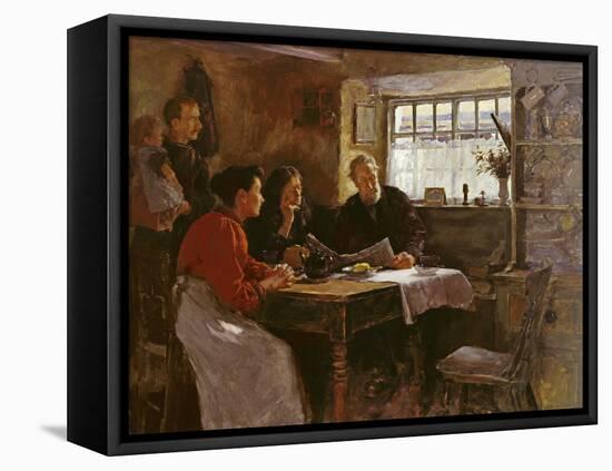 The 22nd January 1901 (Reading the News of the Queen's Death in a Cornish Cottage)-Stanhope Alexander Forbes-Framed Stretched Canvas