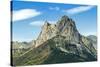 The 2341m limestone peak Pena Foratata, a great landmark in scenic upper Tena Valle, Sallent de Gal-Robert Francis-Stretched Canvas