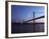 The 25 April Suspension Bridge at Dusk over the River Tagus (Rio Tejo), Christus Rei Is Illuminated-Stuart Forster-Framed Photographic Print