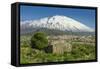 The 3350M Snow-Capped Volcano Mount Etna, Looms over the Maletto Town on its Western Flank, Maletto-Rob Francis-Framed Stretched Canvas