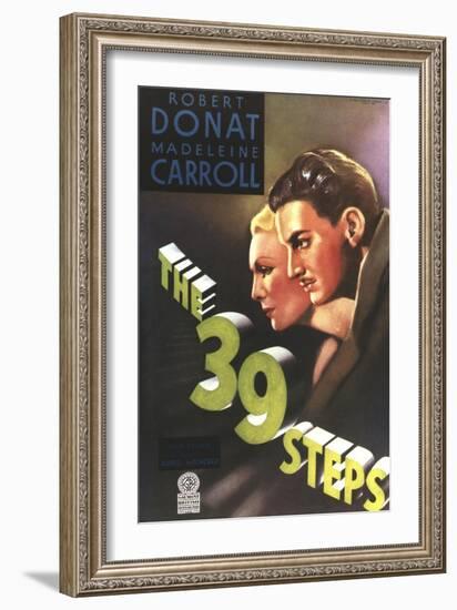 The 39 Steps, from Left: Madeleine Carroll, Robert Donat, 1935-null-Framed Art Print