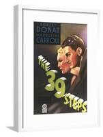 The 39 Steps, from Left: Madeleine Carroll, Robert Donat, 1935-null-Framed Art Print