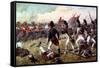 The 3rd Regiment of Foot Guards Repulsing the Final Charge of the Old Guard at the Battle of…-Richard Simkin-Framed Stretched Canvas