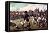 The 3rd Regiment of Foot Guards Repulsing the Final Charge of the Old Guard at the Battle of…-Richard Simkin-Framed Stretched Canvas