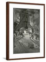 The 40-Ton Steam-Hammer at Work in Woolwich Arsenal-Enoch Ward-Framed Giclee Print