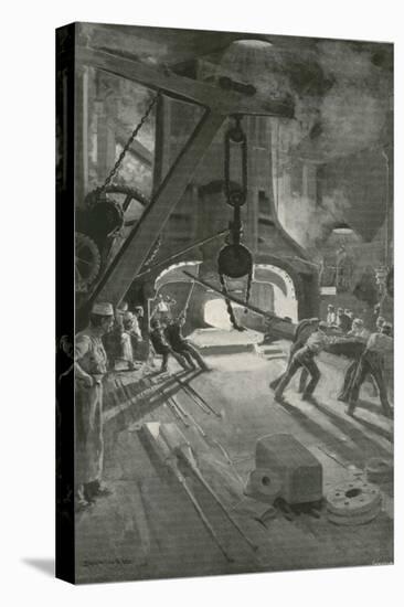 The 40-Ton Steam-Hammer at Work in Woolwich Arsenal-Enoch Ward-Stretched Canvas