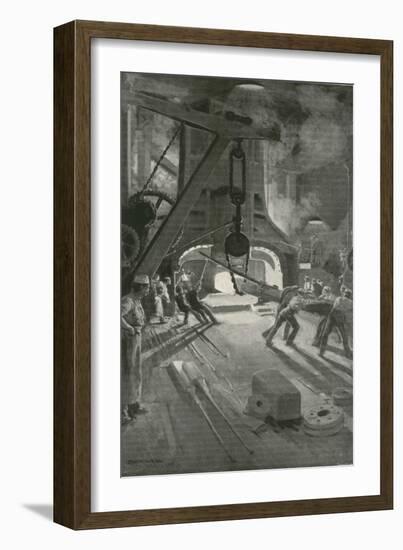The 40-Ton Steam-Hammer at Work in Woolwich Arsenal-Enoch Ward-Framed Giclee Print