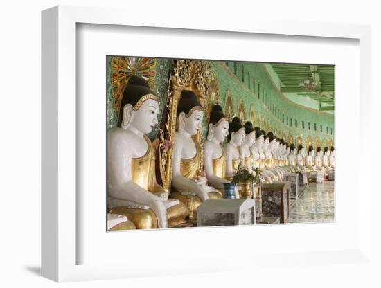 The 45 Buddha Statues in Cave at Pilgrimage Site, Umin Thounzeh Pagoda, Sagaing Hill-Stephen Studd-Framed Photographic Print