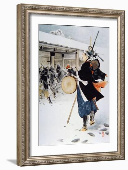 The 47 Ronin under the Leadership of Oishi Yoshio Destroying Kira's House-Japanese School-Framed Giclee Print