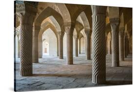 The 48 carved column prayer hall, Masjed-e Vakil (Regent's Mosque), Shiraz, Iran, Middle East-James Strachan-Stretched Canvas