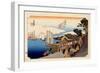 The 53 Stations of the Tokaido, Station 1: Shinagawa-juku, Tokyo-Ando Hiroshige-Framed Giclee Print