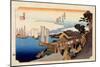 The 53 Stations of the Tokaido, Station 1: Shinagawa-juku, Tokyo-Ando Hiroshige-Mounted Giclee Print