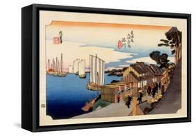 The 53 Stations of the Tokaido, Station 1: Shinagawa-juku, Tokyo-Ando Hiroshige-Framed Stretched Canvas