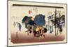 The 53 Stations of the Tokaido, Station 11: Mishima-shuku, Shizuoka Prefecture-Ando Hiroshige-Mounted Giclee Print