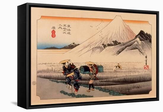 The 53 Stations of the Tokaido, Station 13: Hara-juku, Shizuoka Prefecture-Ando Hiroshige-Framed Stretched Canvas