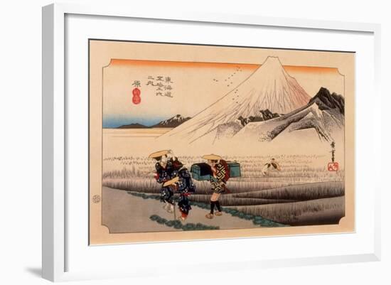 The 53 Stations of the Tokaido, Station 13: Hara-juku, Shizuoka Prefecture-Ando Hiroshige-Framed Giclee Print