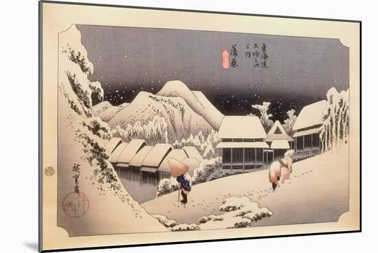 The 53 Stations of the Tokaido, Station 15: Kanbara-juku, Shizuoka Prefecture-Ando Hiroshige-Mounted Giclee Print