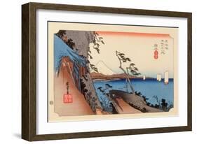 The 53 Stations of the Tokaido, Station 16: Yui-shuku, Shizuoka Prefecture-Ando Hiroshige-Framed Giclee Print