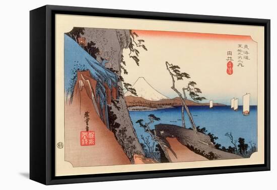 The 53 Stations of the Tokaido, Station 16: Yui-shuku, Shizuoka Prefecture-Ando Hiroshige-Framed Stretched Canvas