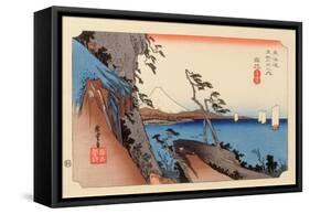 The 53 Stations of the Tokaido, Station 16: Yui-shuku, Shizuoka Prefecture-Ando Hiroshige-Framed Stretched Canvas