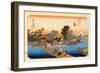 The 53 Stations of the Tokaido, Station 2: Kawasaki-juku, Kanagawa Prefecture-Ando Hiroshige-Framed Giclee Print