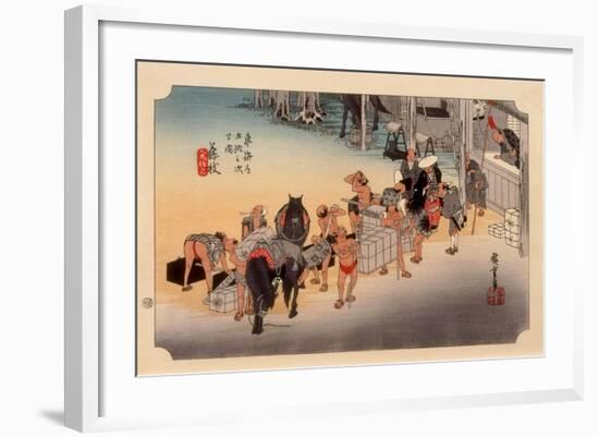 The 53 Stations of the Tokaido, Station 22: Fujieda-juku, Shizuoka Prefecture-Ando Hiroshige-Framed Giclee Print